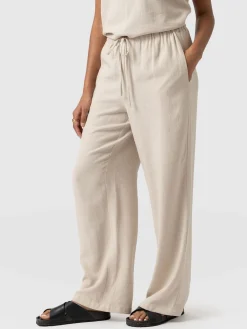 Corinne Linen Pant - Oatmeal
