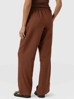 Corinne Linen Pant - Russet Brown