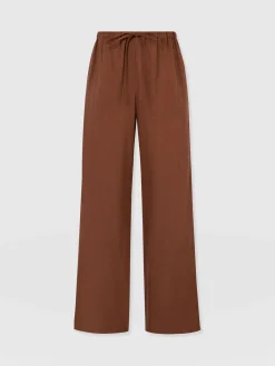Corinne Linen Pant - Russet Brown