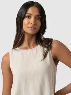 Corinne Linen Tunic - Oatmeal