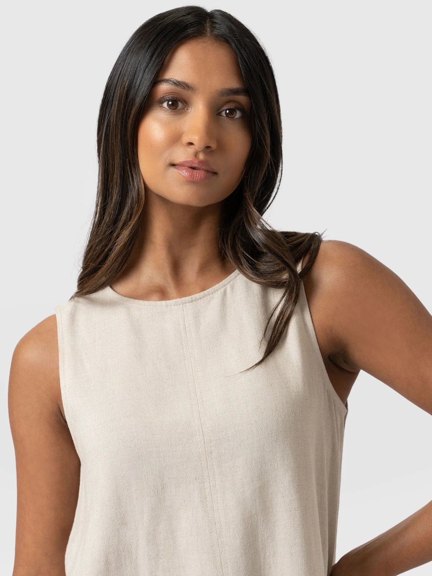 Corinne Linen Tunic - Oatmeal