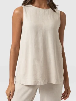 Corinne Linen Tunic - Oatmeal