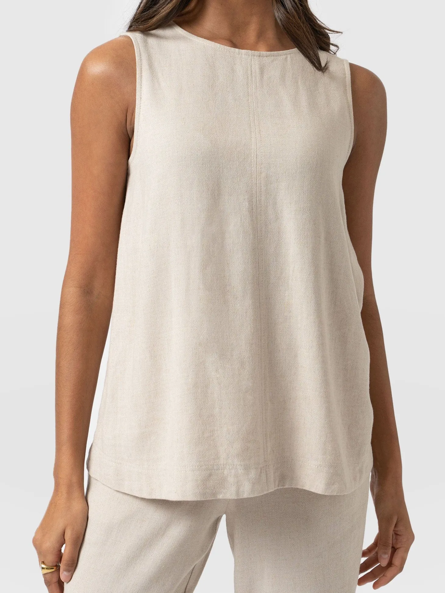 Corinne Linen Tunic - Oatmeal