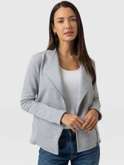 Cotton Biker Jacket - Grey