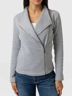 Cotton Biker Jacket - Grey