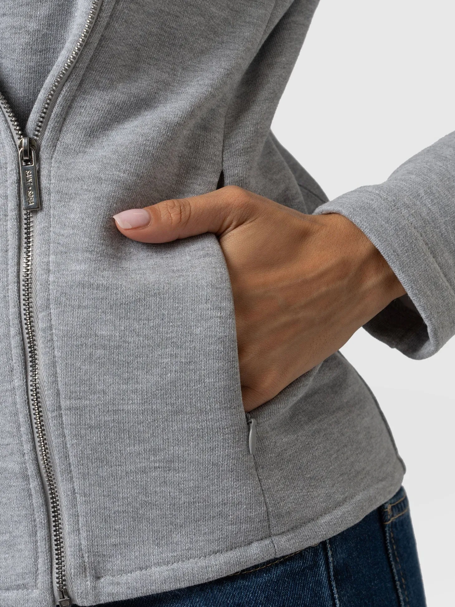 Cotton Biker Jacket - Grey