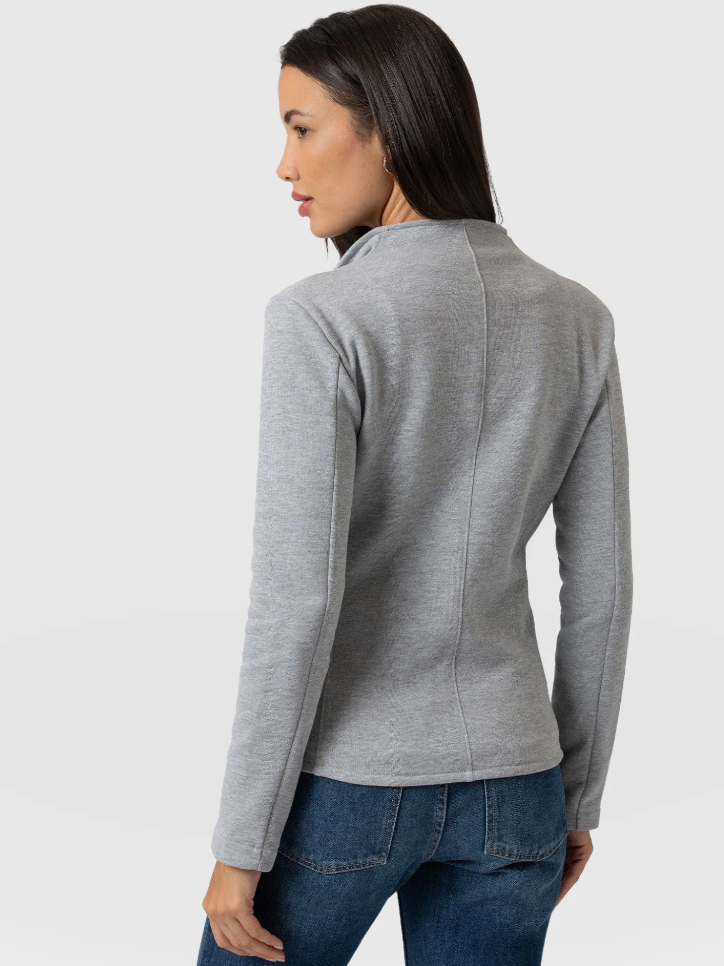 Cotton Biker Jacket - Grey