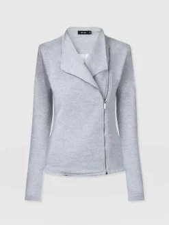 Cotton Biker Jacket - Grey