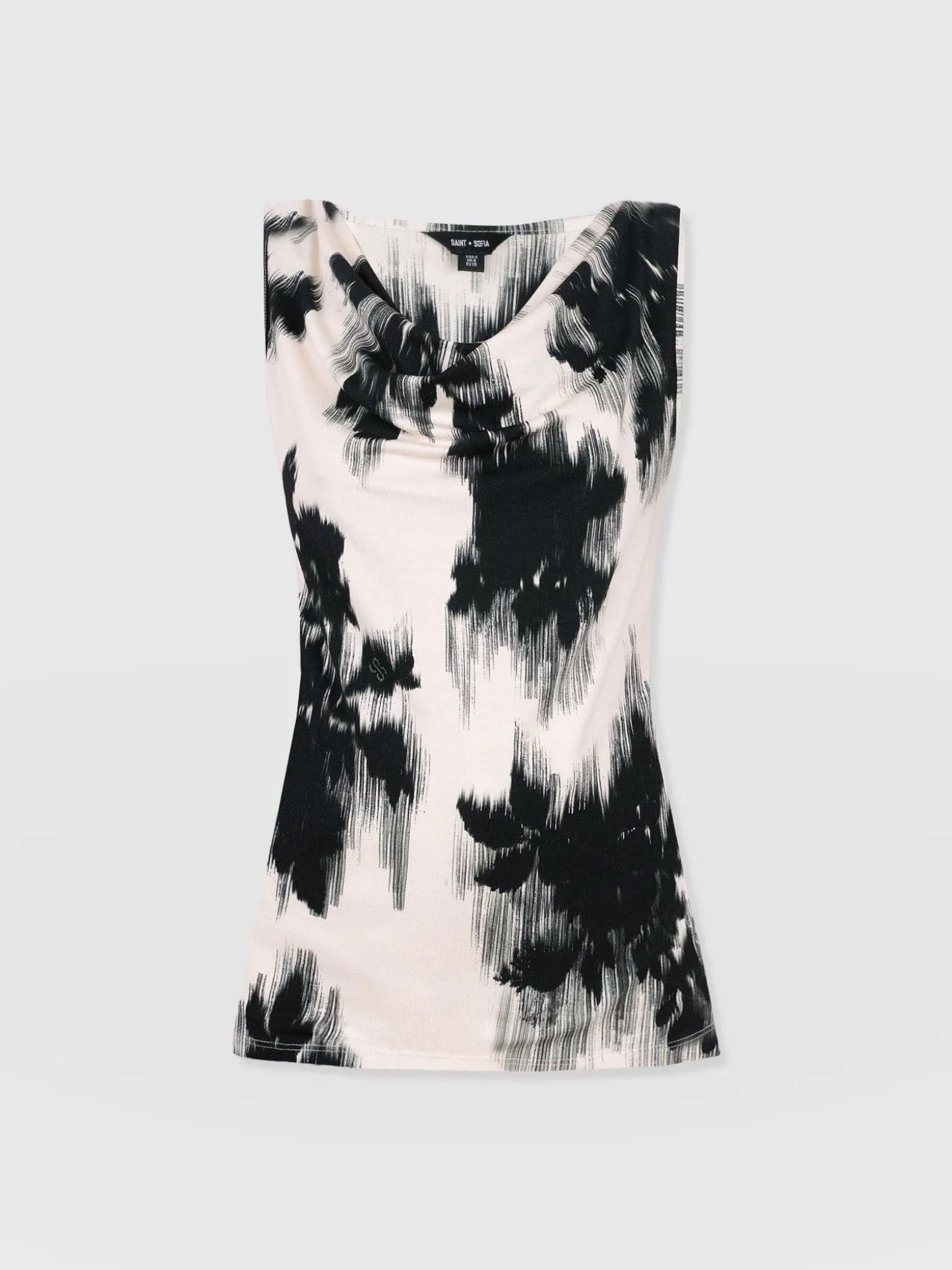 Cowl Neck Cami - White Fade Floral