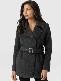 Daltrey Biker Coat - Charcoal
