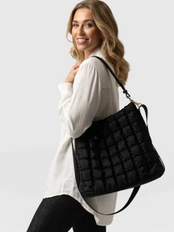 Darcey Puff Tote Bag - Black