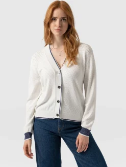 Diamond Knit Cardigan - White