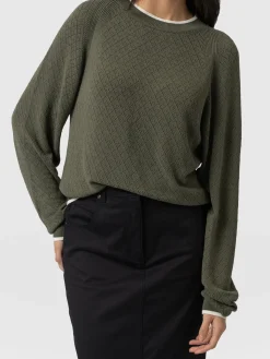 Diamond Knit Sweater - Khaki