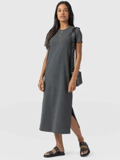 Easy T-Shirt Midi Dress - Charcoal