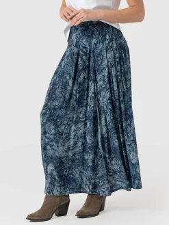 Eliza Pleated Skirt - Blue Marble