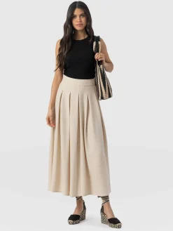 Eliza Pleated Skirt - Cream
