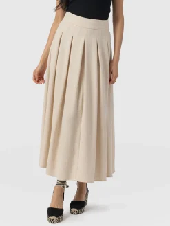 Eliza Pleated Skirt - Cream