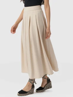 Eliza Pleated Skirt - Cream