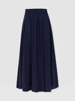 Eliza Pleated Skirt - Navy