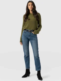 Emma Straight Leg Jean - Mid Blue