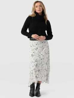 Etta Layered Skirt - White Floral