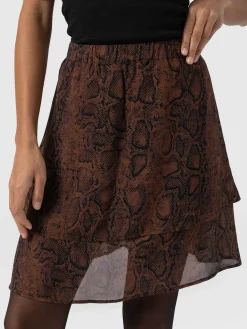 Etta Mini Layered Skirt - Brown Snake