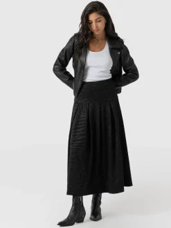 Everly Pleated Skirt - Black Zebra