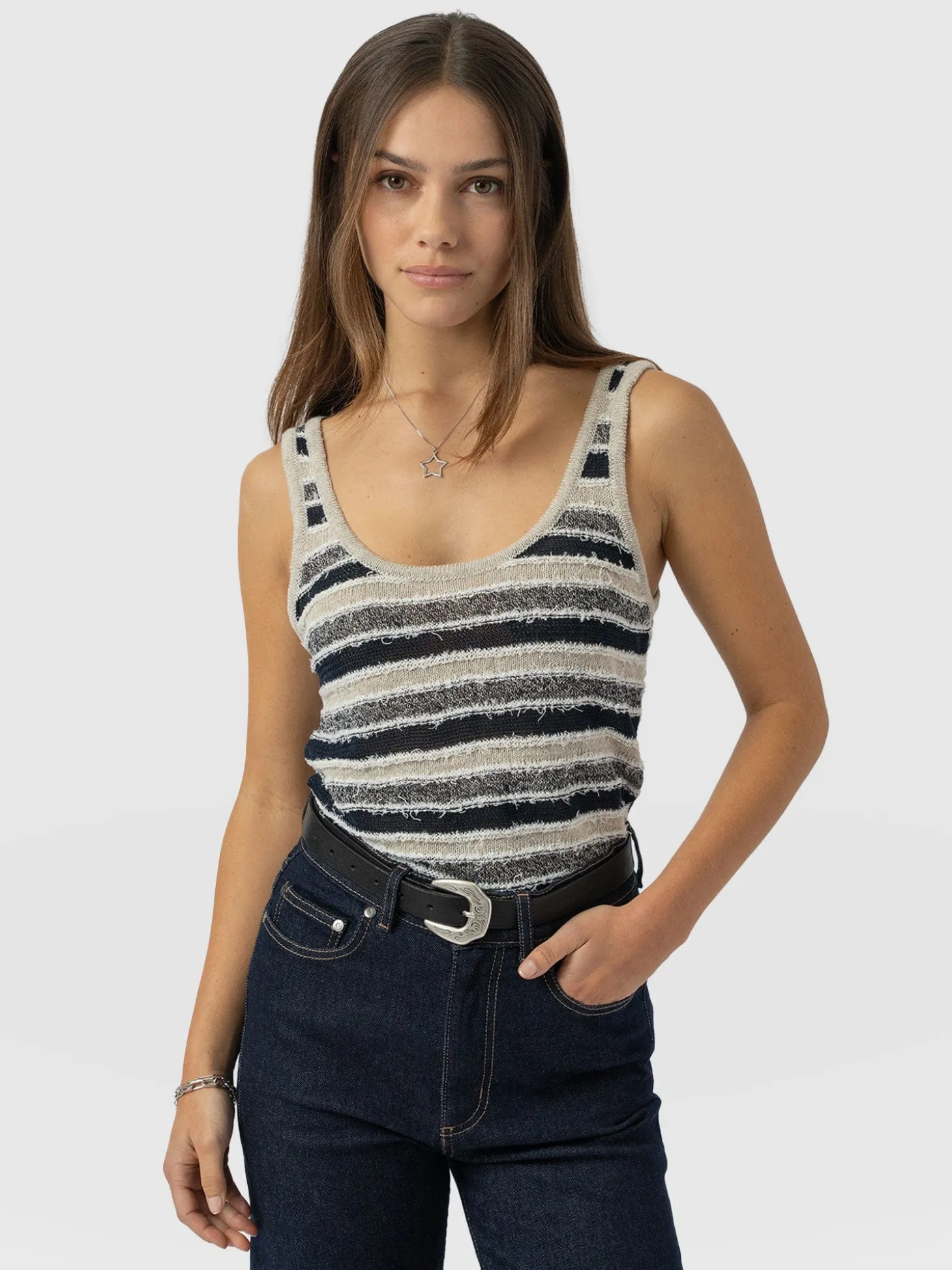 Fearne Knit Cami - Blue Stripe