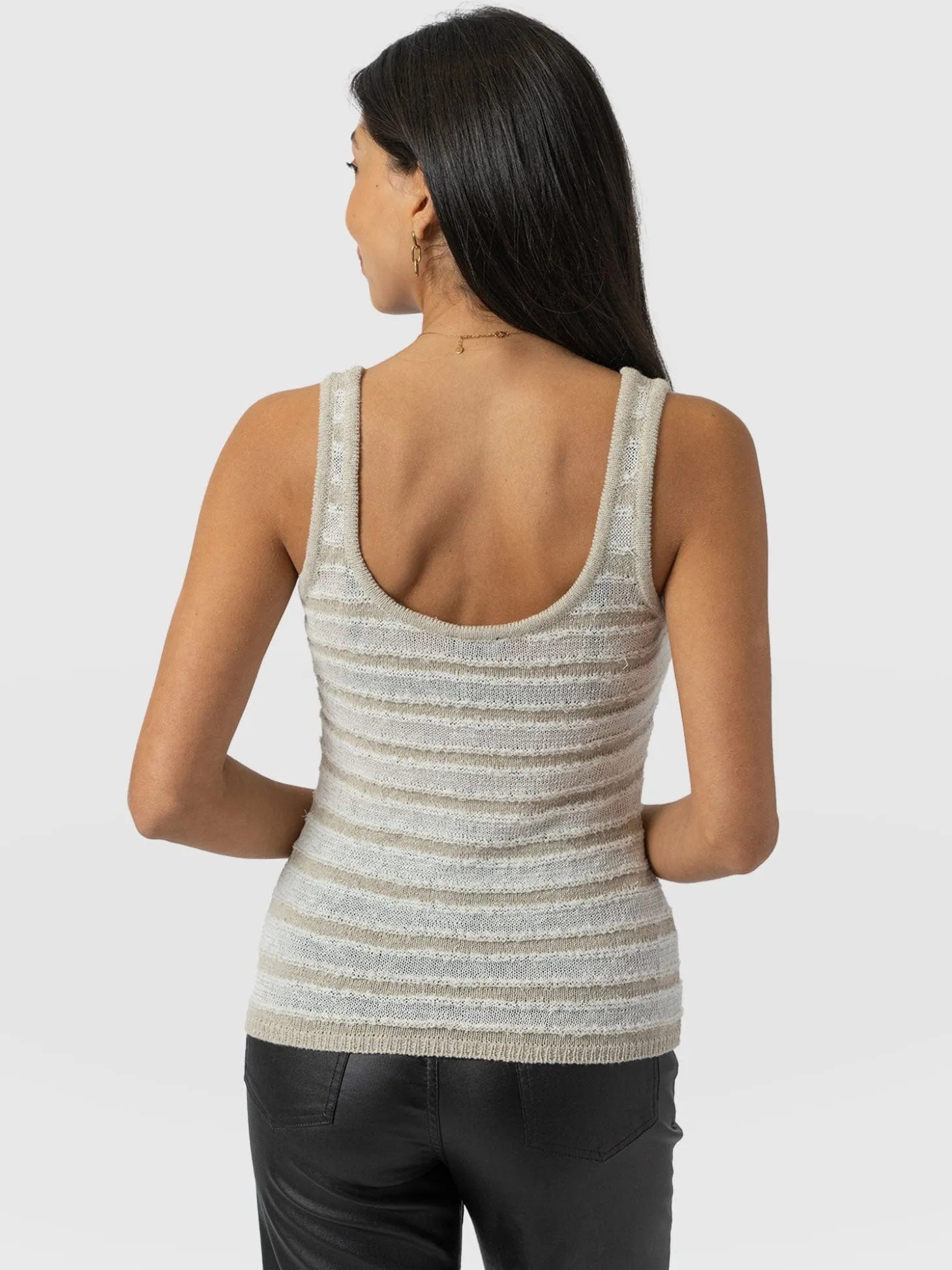 Fearne Knit Cami - Cream Stripe