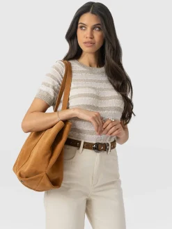 Fearne Knit Tee - Cream Stripe