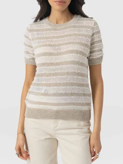 Fearne Knit Tee - Cream Stripe