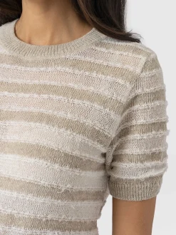 Fearne Knit Tee - Cream Stripe