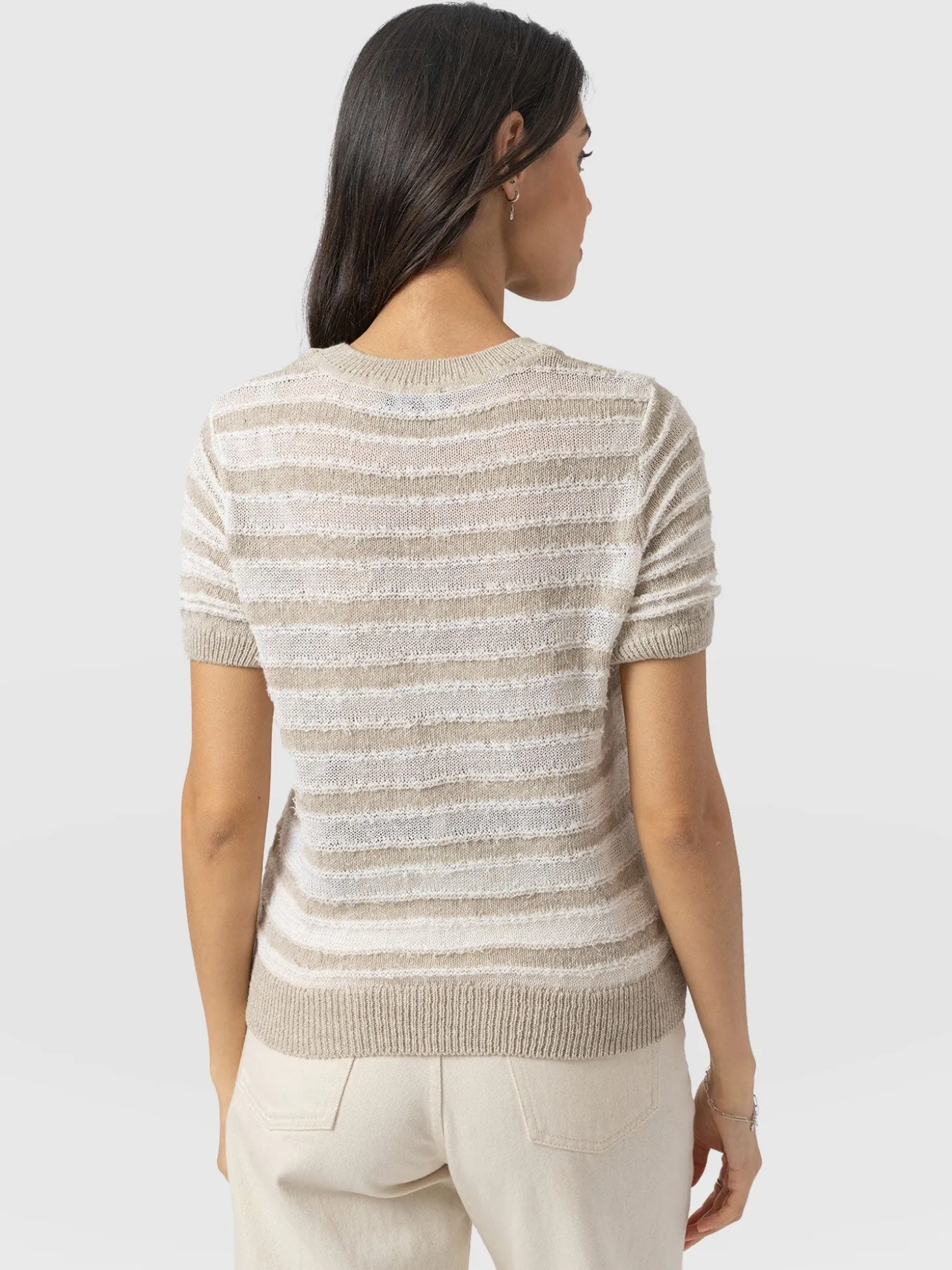 Fearne Knit Tee - Cream Stripe