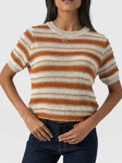 Fearne Knit Tee - Rust Stripe