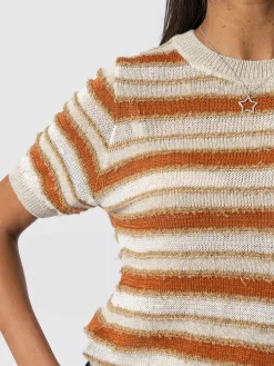 Fearne Knit Tee - Rust Stripe