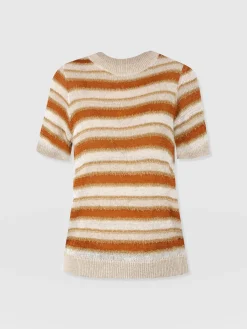 Fearne Knit Tee - Rust Stripe