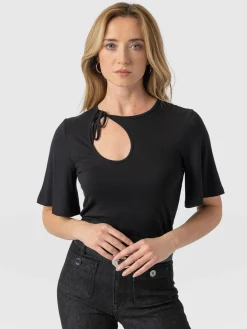 Freya Tie Tee - Black