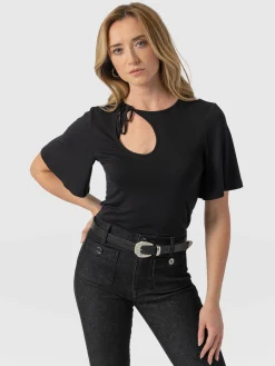 Freya Tie Tee - Black