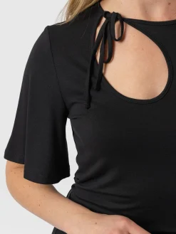 Freya Tie Tee - Black