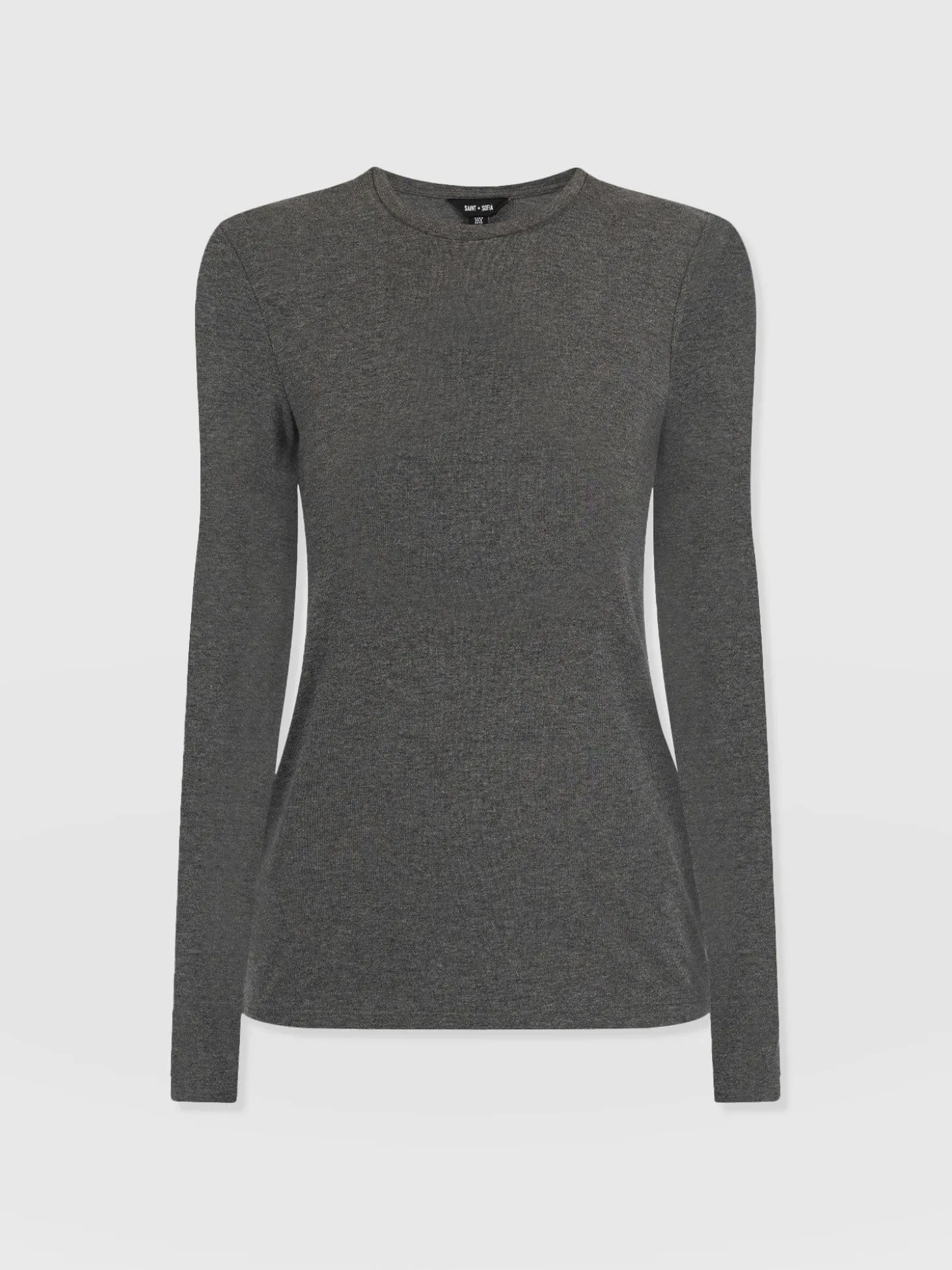 Glen Crew Neck Tee - Charcoal