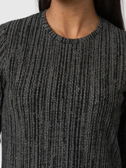 Glen Crew Neck Tee - Grey/Black