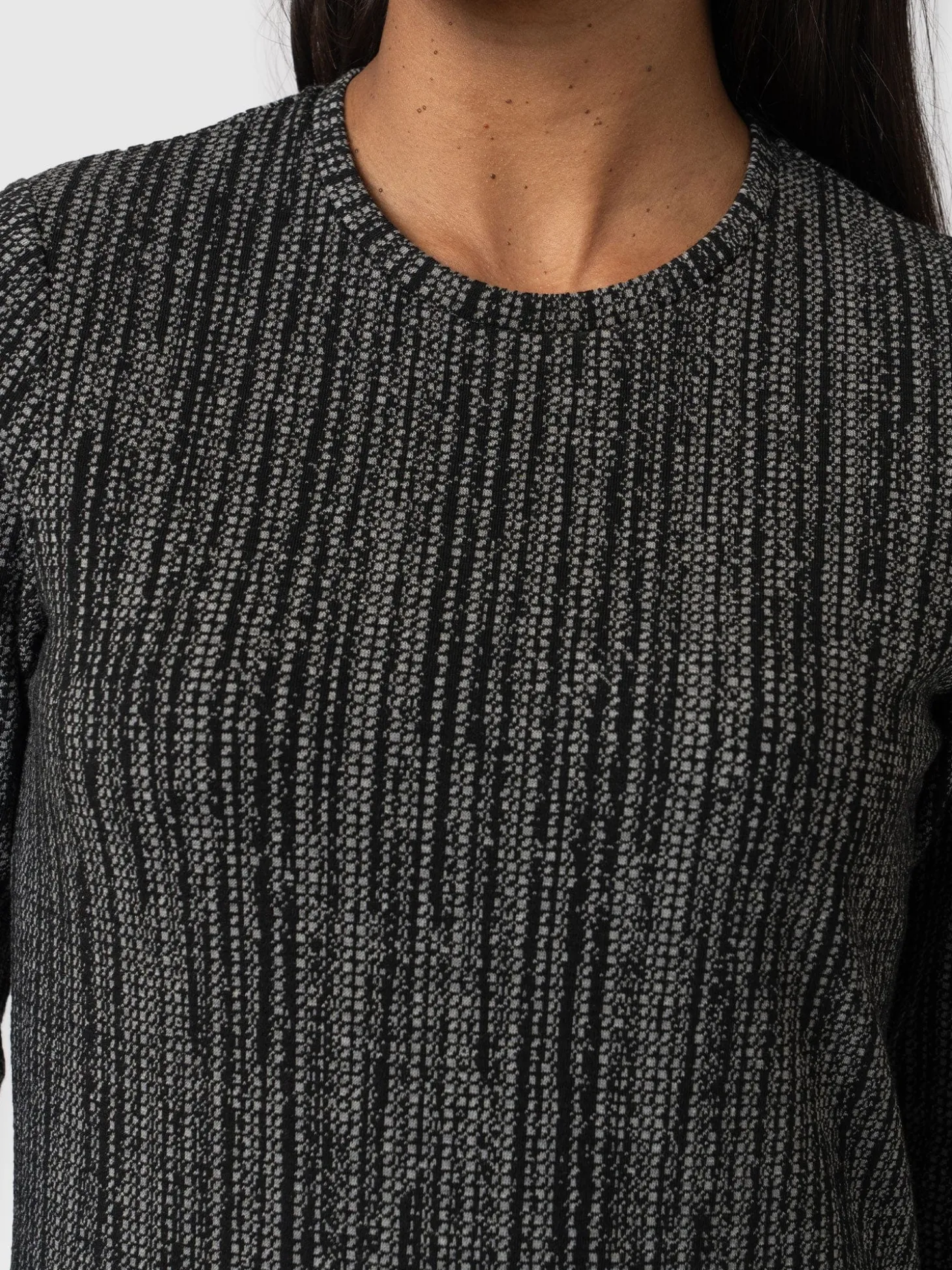 Glen Crew Neck Tee - Grey/Black