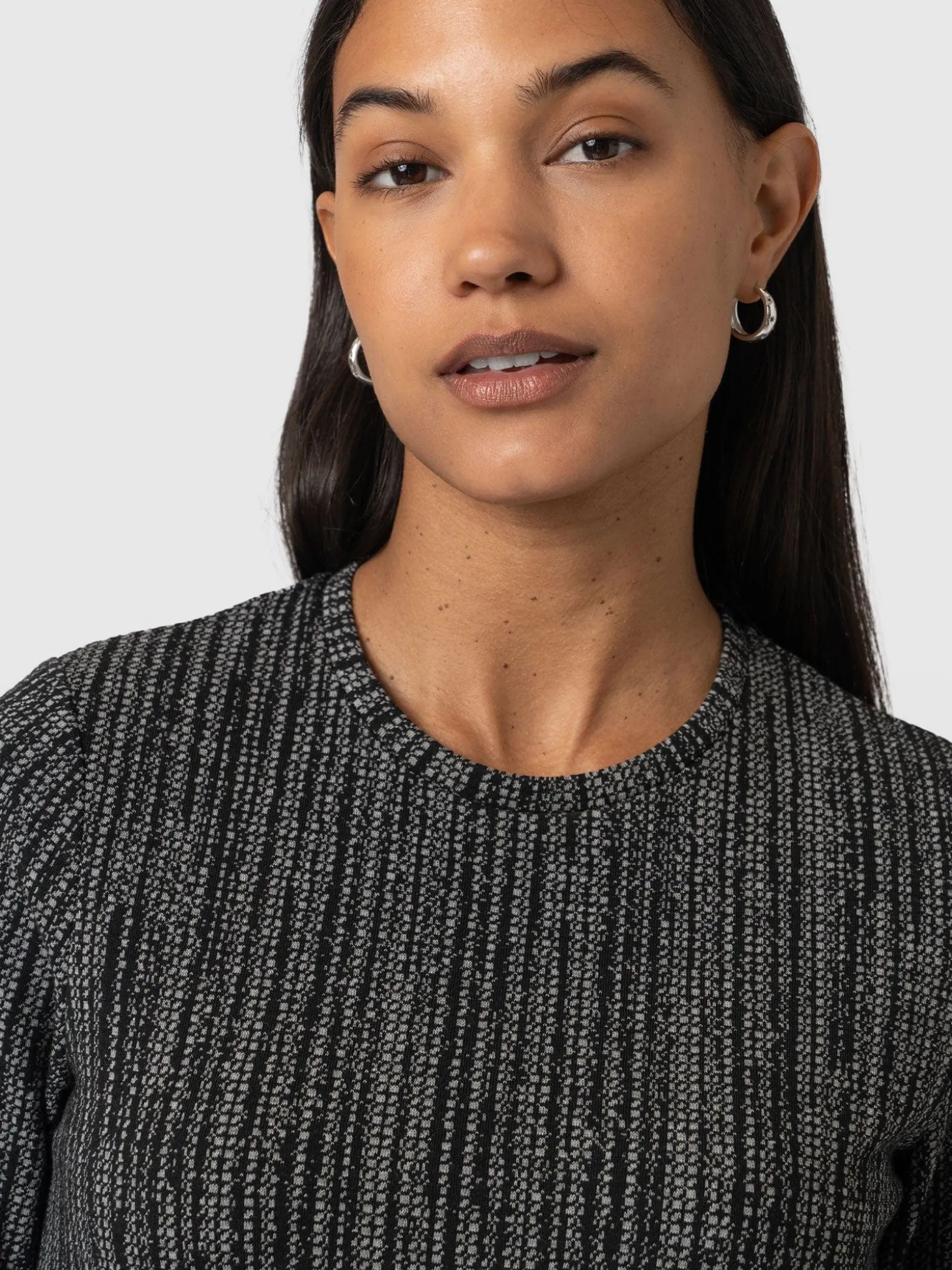 Glen Crew Neck Tee - Grey/Black