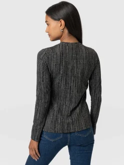 Glen Crew Neck Tee - Grey/Black