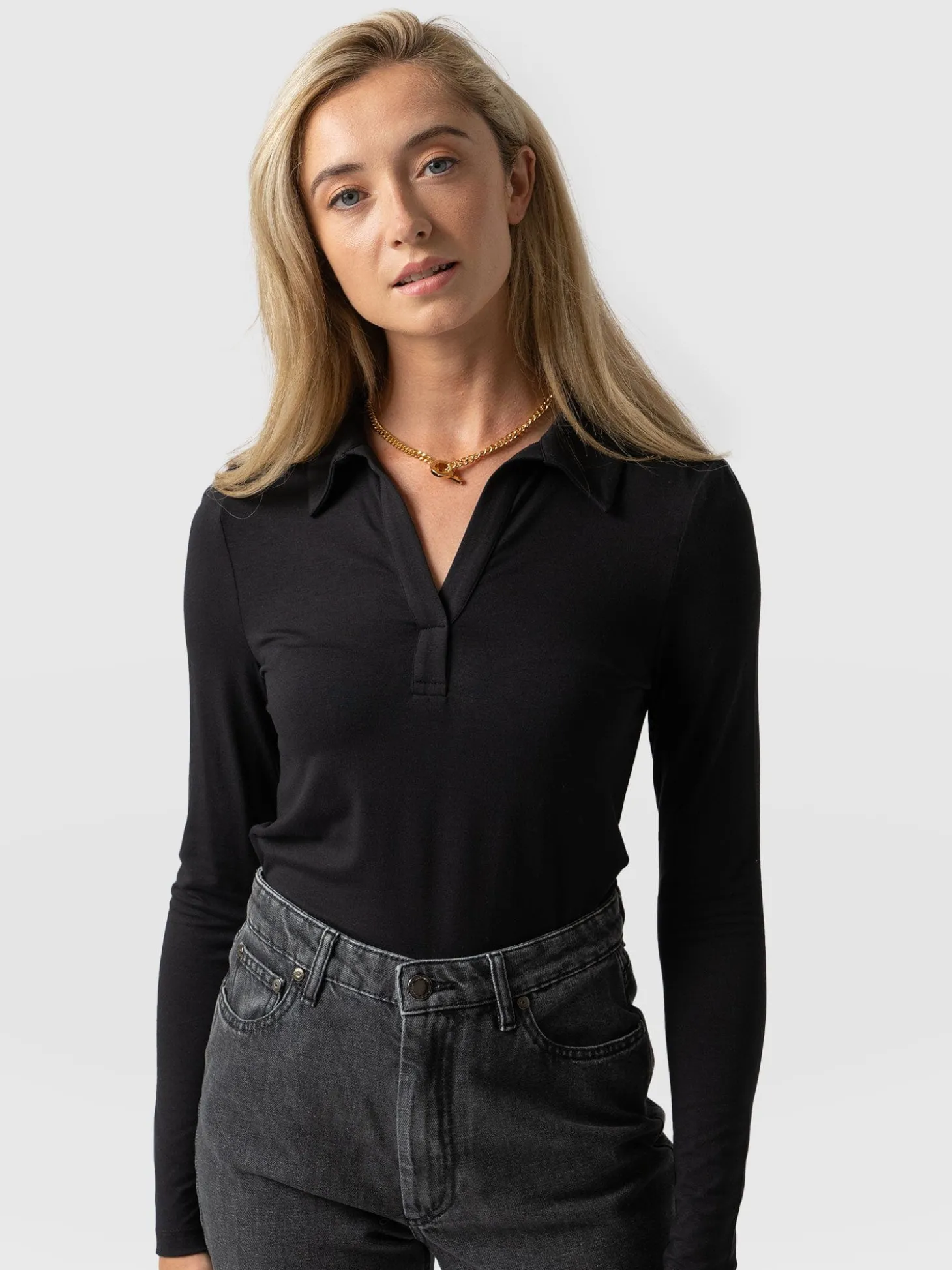 Isla Polo Tee - Black
