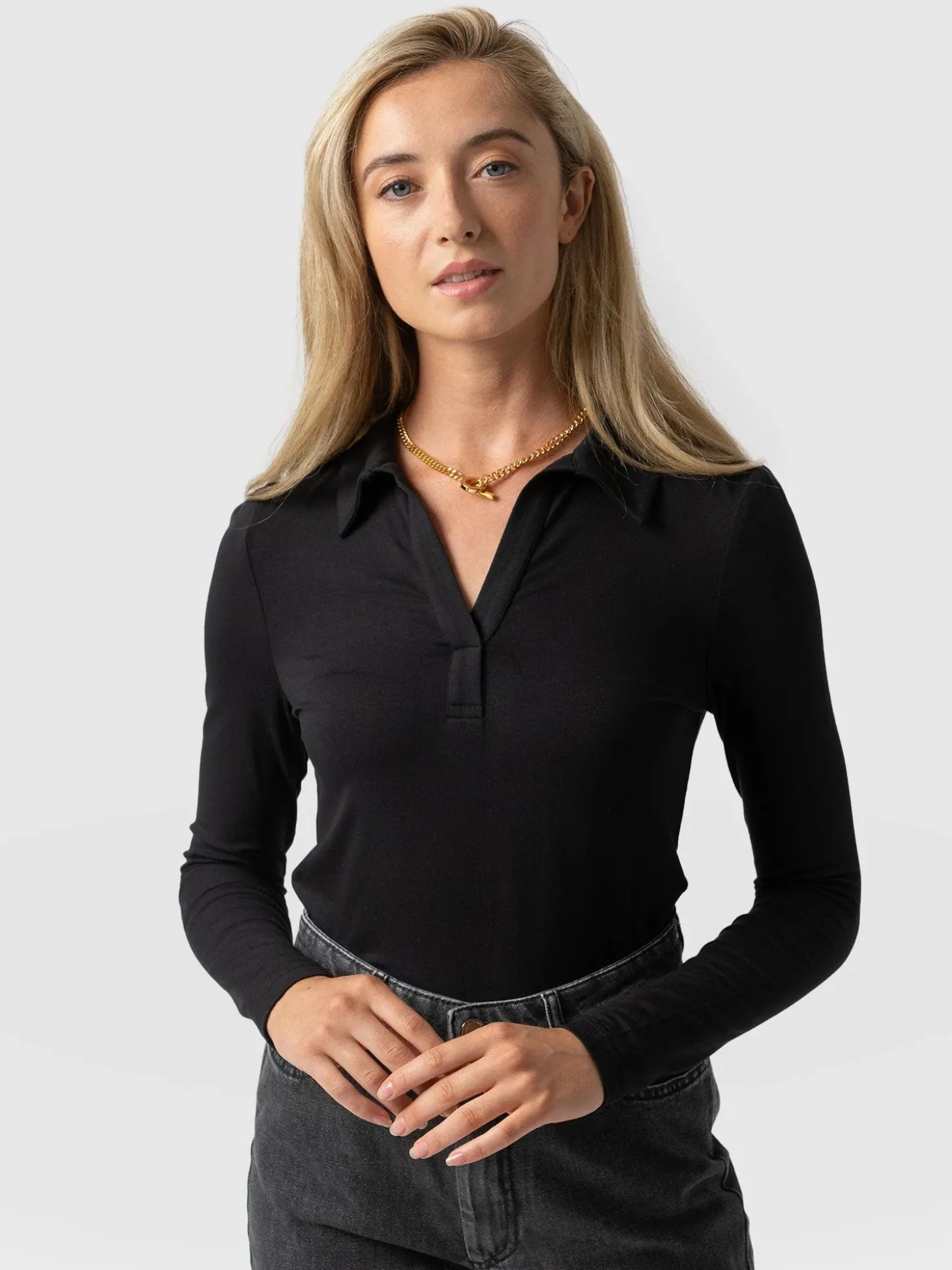 Isla Polo Tee - Black