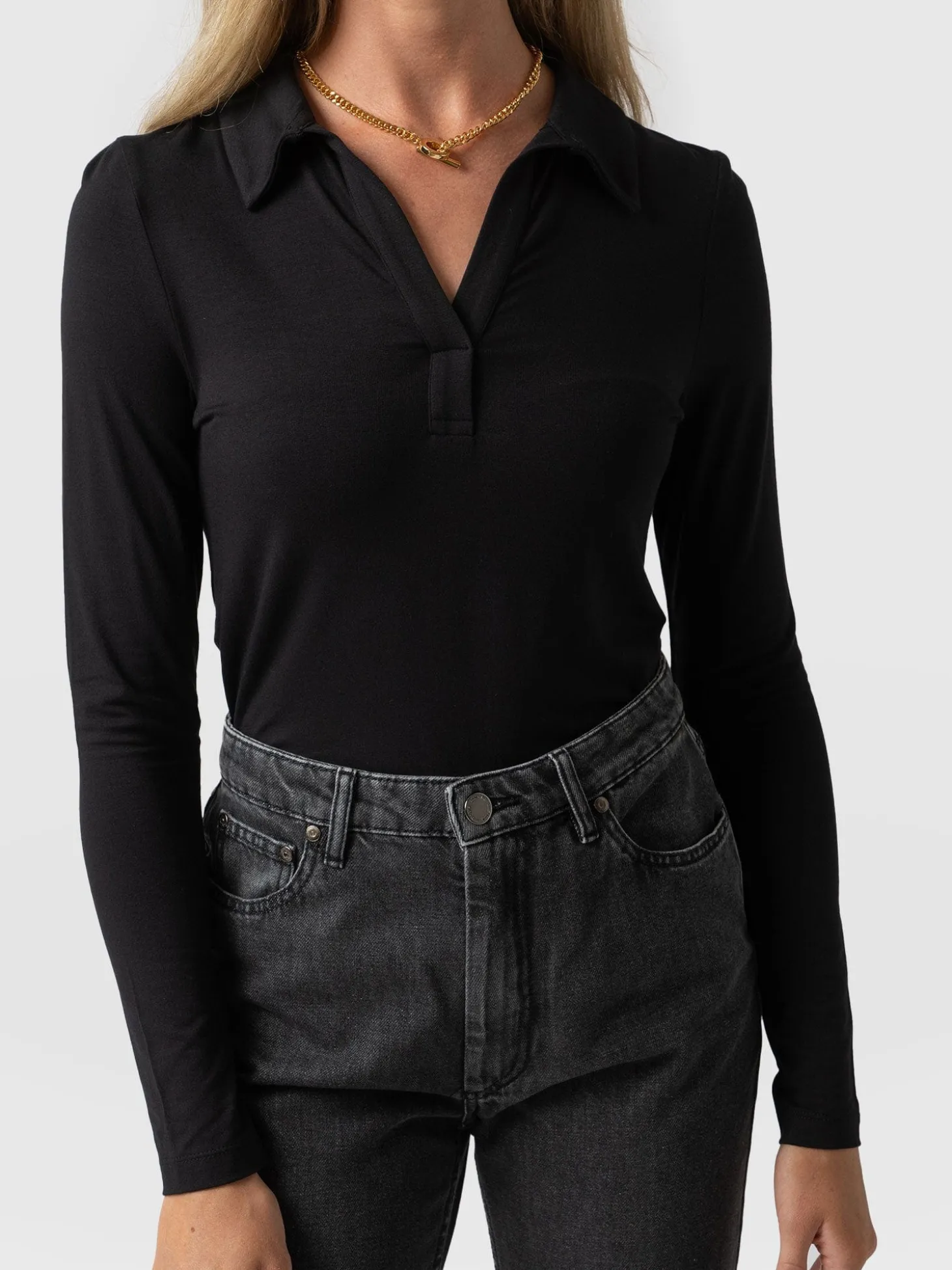 Isla Polo Tee - Black