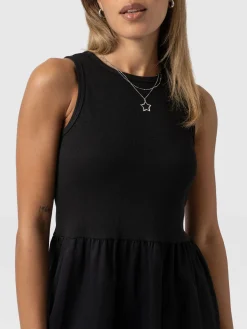 Ivy Full Skirt Sleeveless Dress - Black