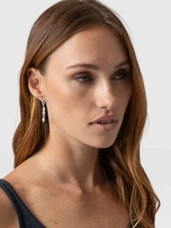Jacqueline Pearl Drop Earrings - Silver