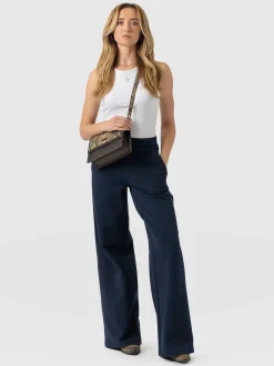 Keller Wide Leg Pant - Navy Twill